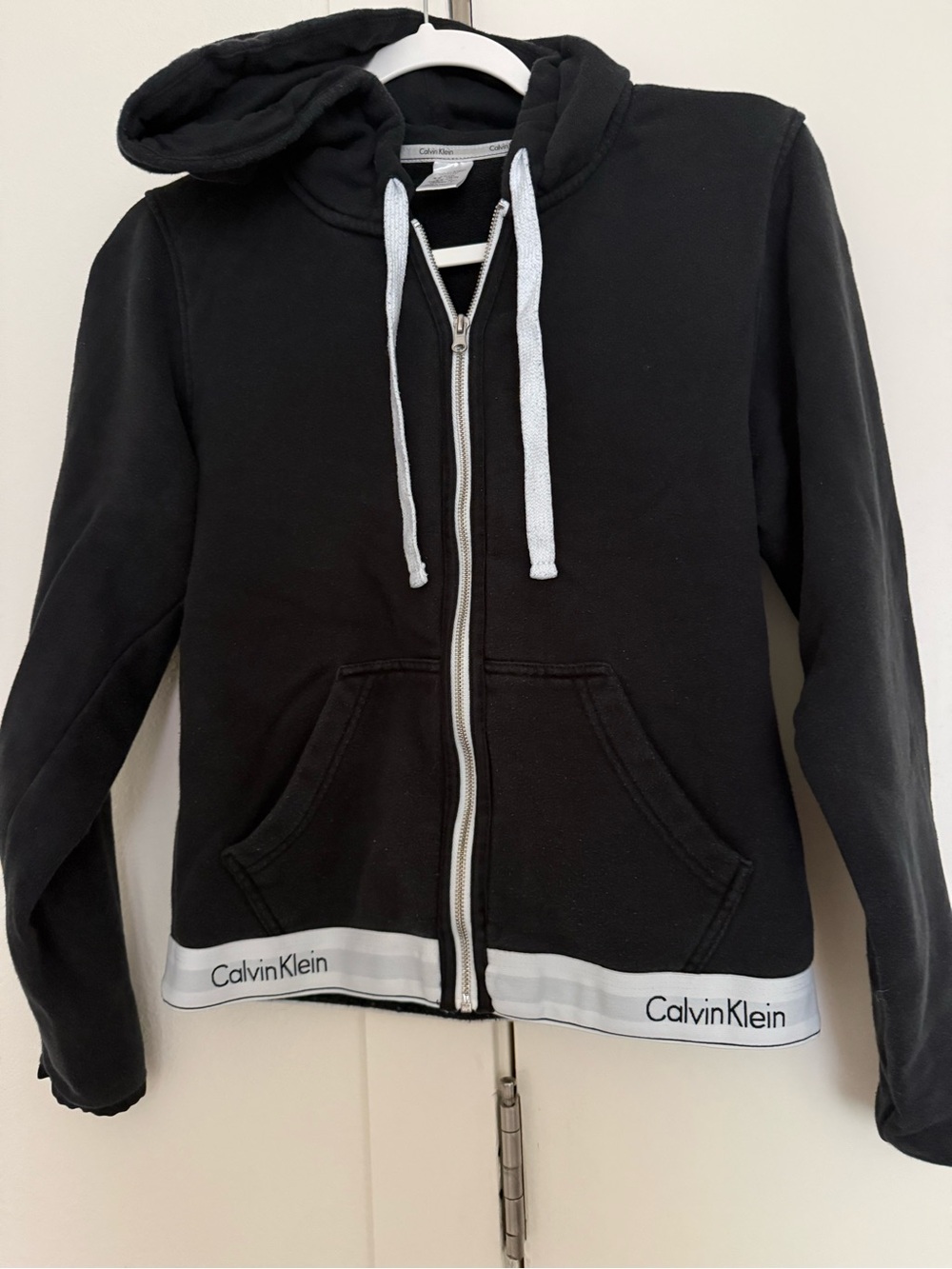 Calvin Klein Black Hoodie with White Accents